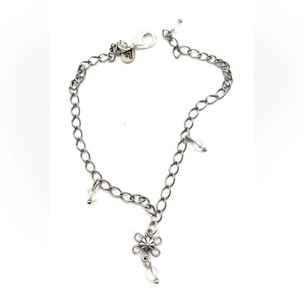 - A1554 Retired Silpada Sterling Charm Anklet - Picture 1 of 2